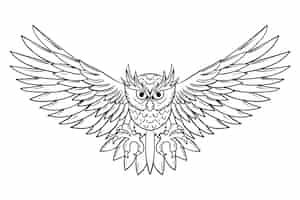 Free vector hand drawn owl outline illustration