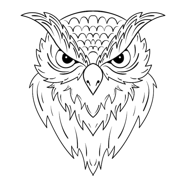 Free vector hand drawn owl outline illustration