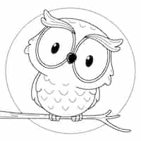Free vector hand drawn owl outline illustration