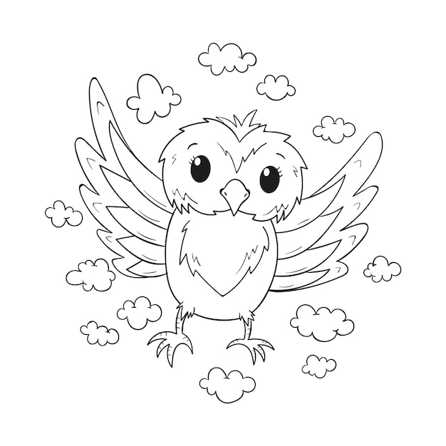 Free vector hand drawn owl outline illustration