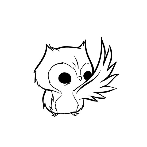 Hand drawn owl outline illustration