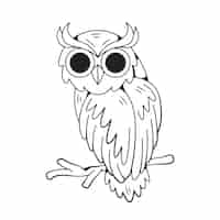 Free vector hand drawn owl outline illustration