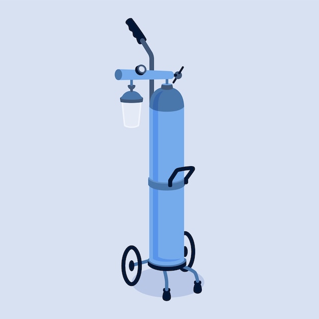 Hand drawn oxygen tank illustration