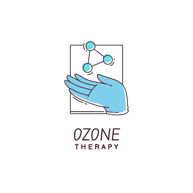 Modello di logo di ozonoterapia disegnato a mano