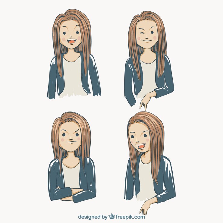 무료 Vector 표현 사업가 캐릭터의 손으로 그린 팩