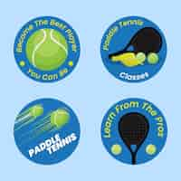 Free vector hand drawn paddle tennis labels