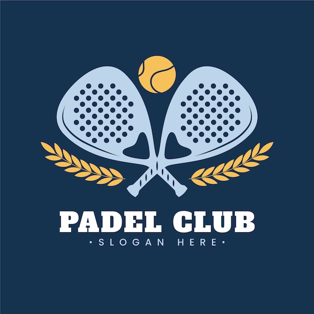 무료 벡터 손으로 그린 padel 로고 템플릿