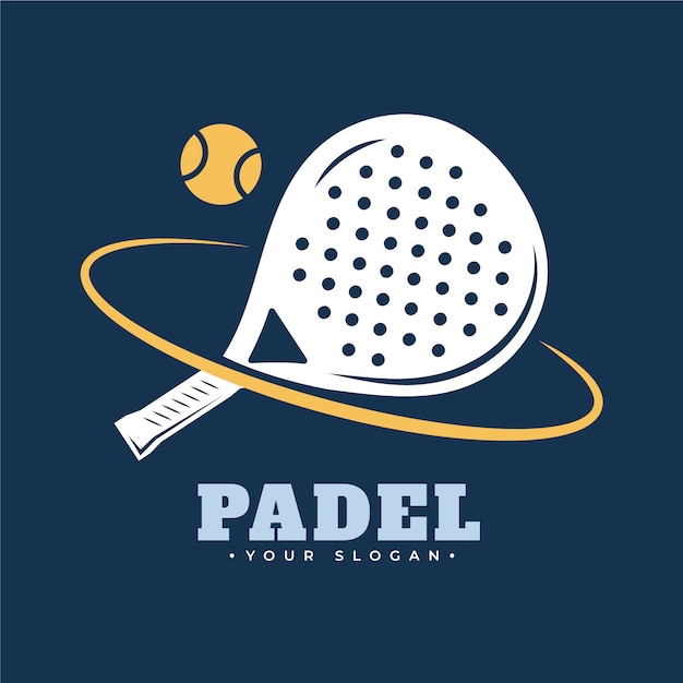 무료 벡터 손으로 그린 padel 로고 템플릿