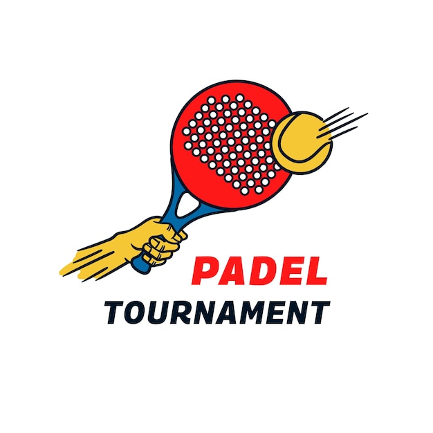Hand drawn padel logo template