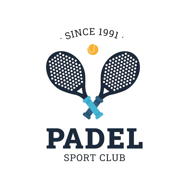 Vettore gratuito logo padel disegnato a mano