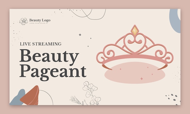 Free vector hand drawn pageant contest youtube thumbnail