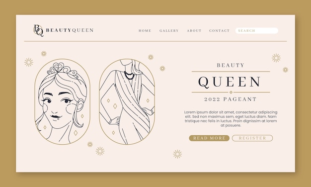 Hand drawn pageant template design