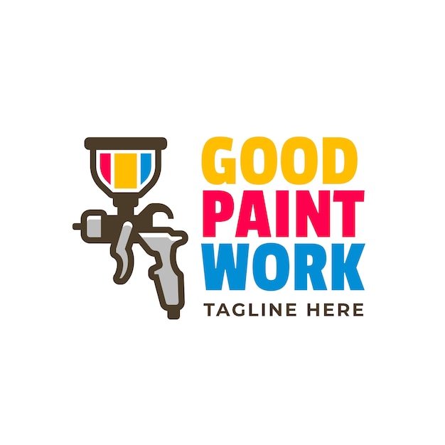 Hand drawn  paint gun logo design