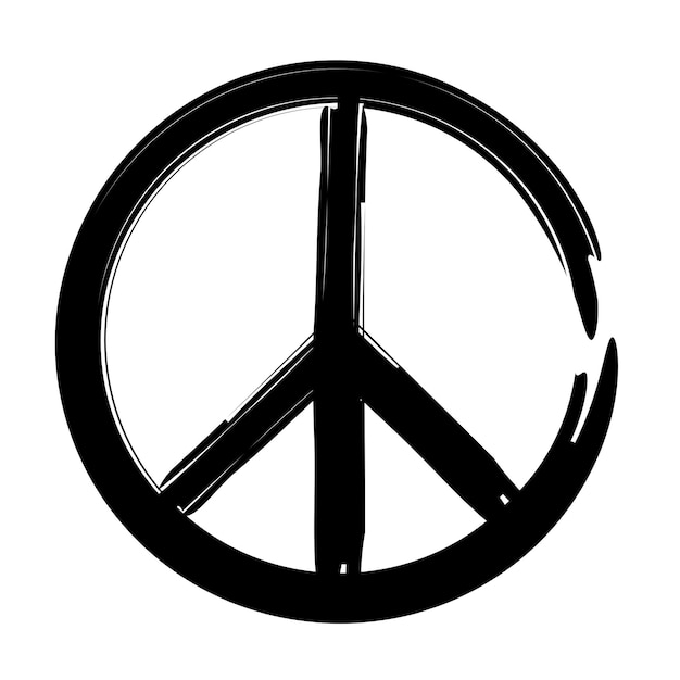 Free vector hand drawn paint stroke peace sign