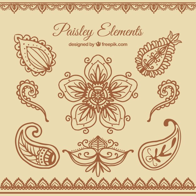 hand drawn paisley elements