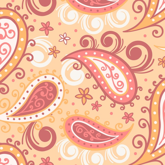 Hand drawn paisley pattern design