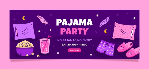 Hand drawn pajamas party facebook cover