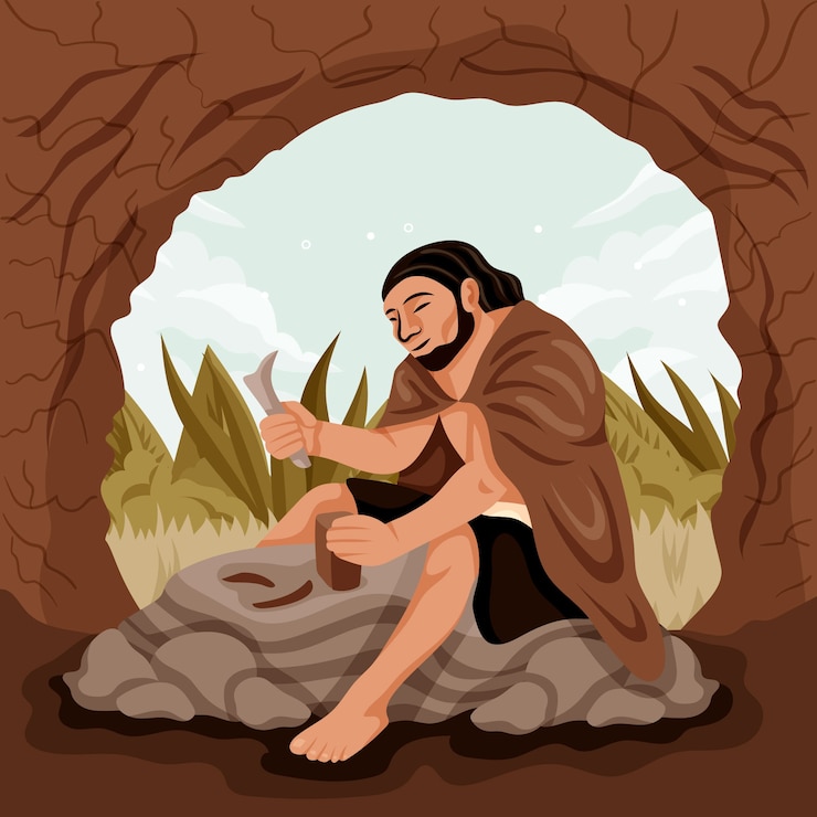 Free Vector hand drawn paleolithic illustration