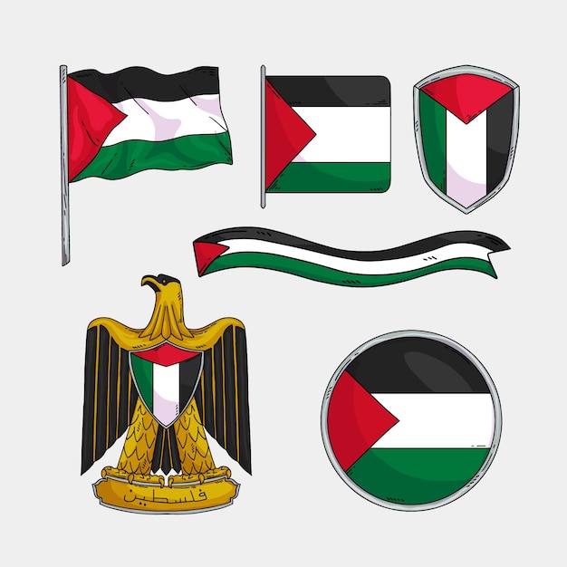 Ручной обращается национальные гербы палестинского конфликта