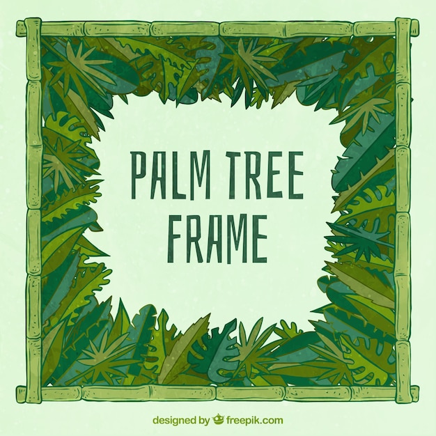 Free vector hand drawn palm leaf frame