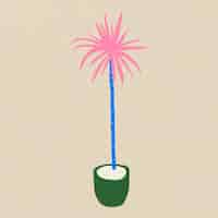 Free vector hand drawn palm tree vector home decor in colorful flat graphic style