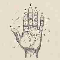 Free vector hand drawn palmistry concept