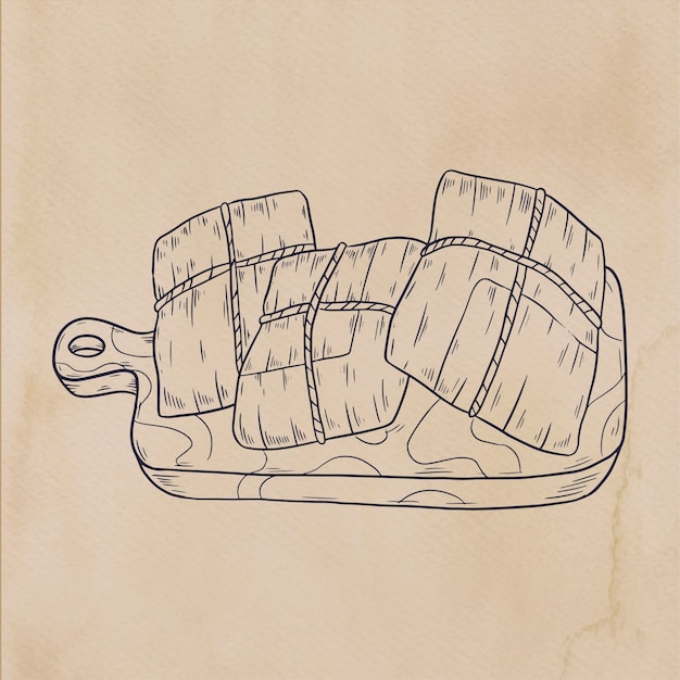 Бесплатное векторное изображение Нарисованная рукой иллюстрация еды pamonha