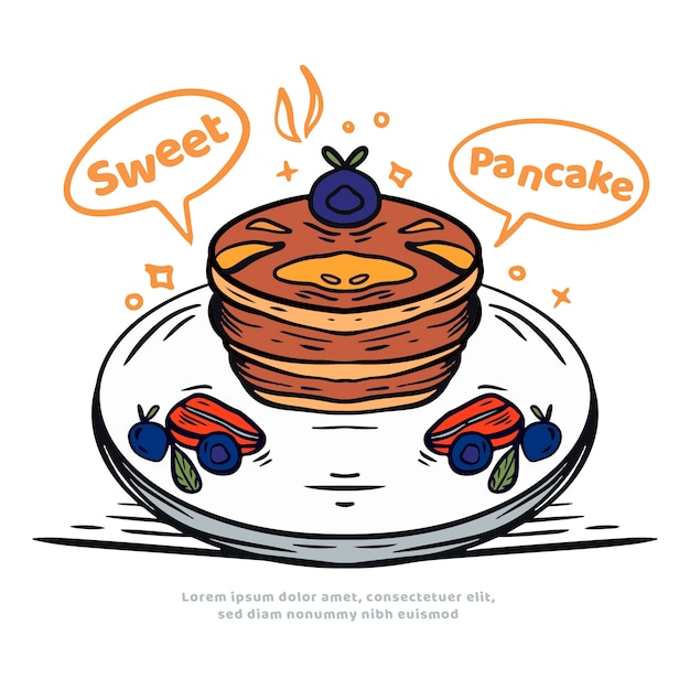 Illustrazione disegnata a mano del giorno del pancake