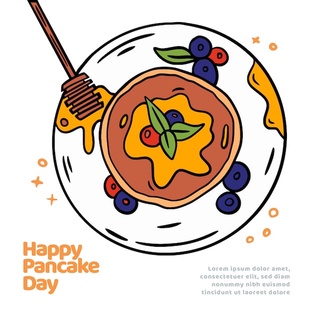 Hand drawn pancake day illustration