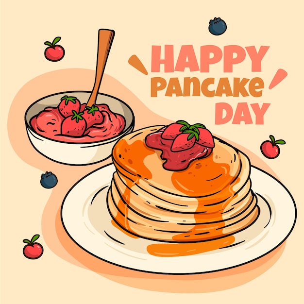 Free vector hand drawn pancake day illustration