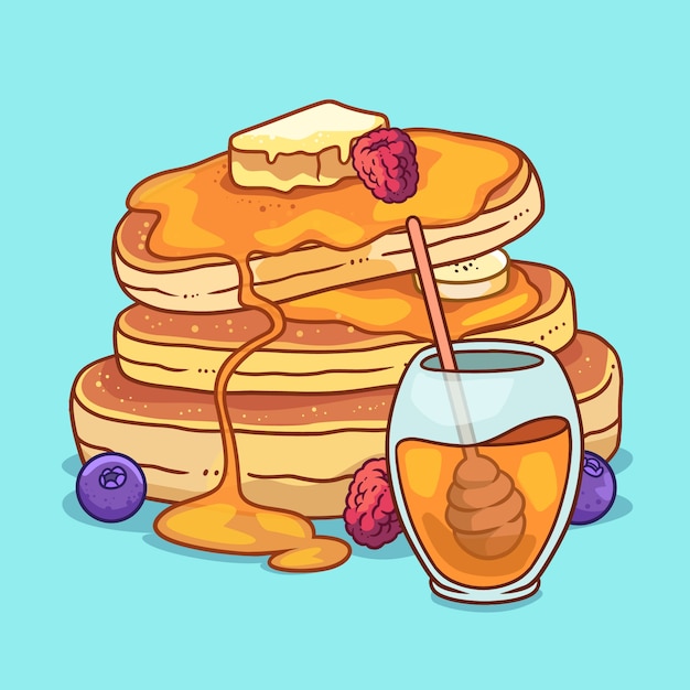 Hand drawn pancake day illustration