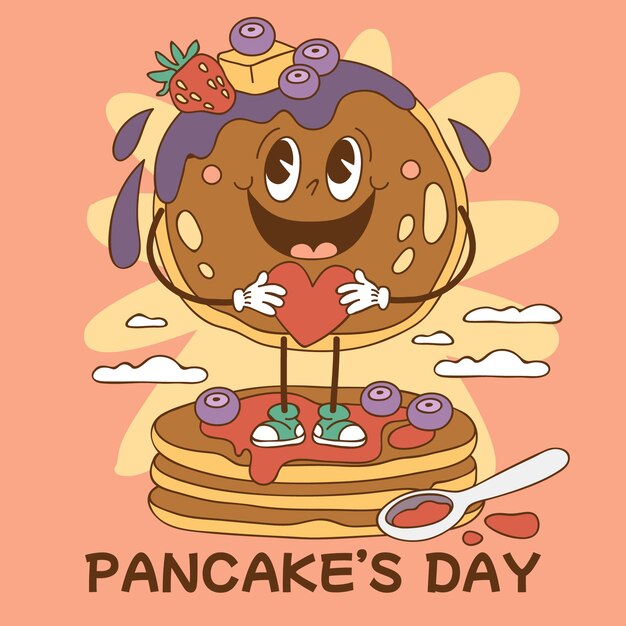 Hand drawn pancake day illustration