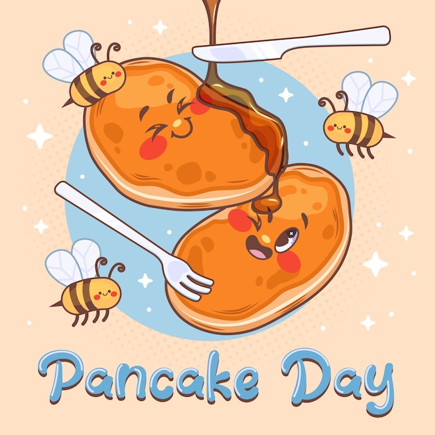 Free vector hand drawn pancake day illustration