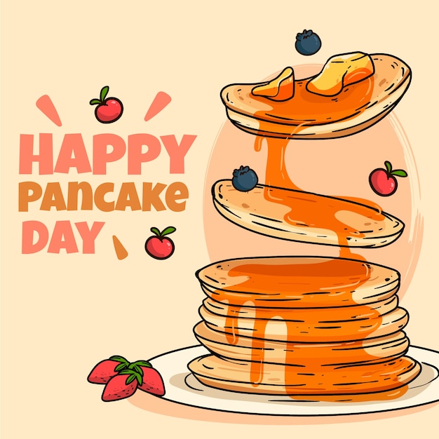 Free vector hand drawn pancake day illustration