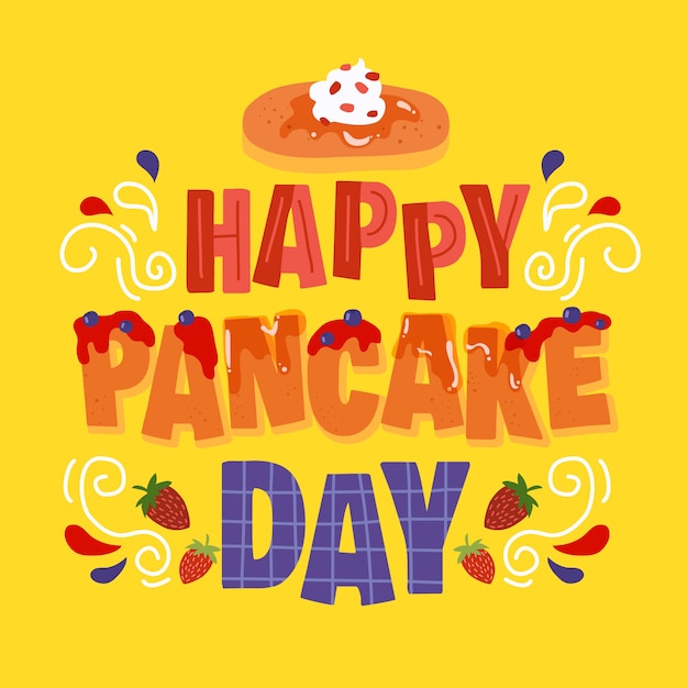 Free vector hand drawn pancake day lettering