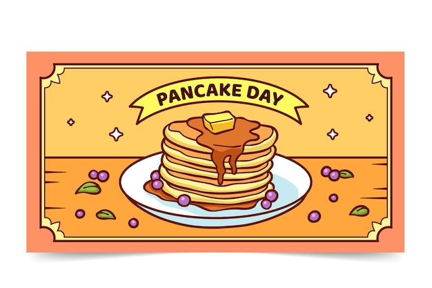 Free vector hand drawn pancake day social media post template