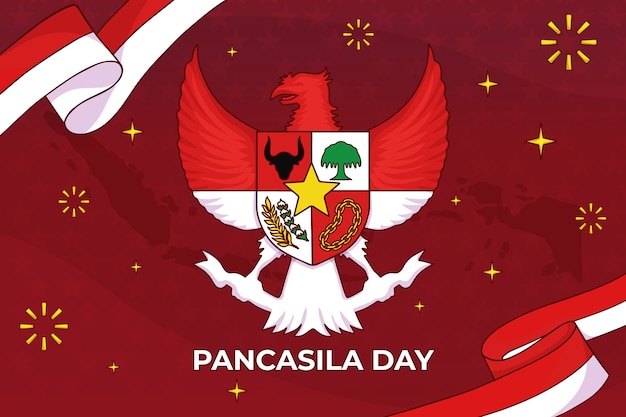 Hand drawn pancasila day background