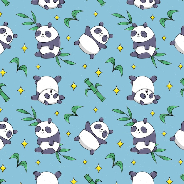 Hand drawn panda pattern design