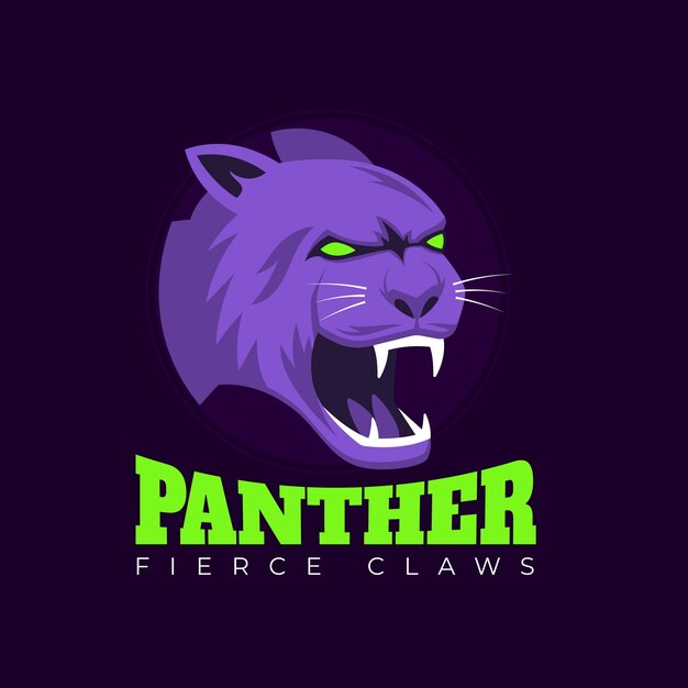 Шаблон логотипа рисованной пантеры