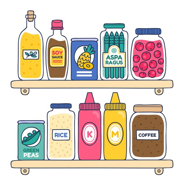 Free vector hand drawn pantry