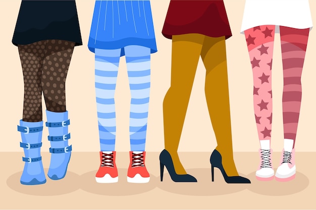 fashion tights female cartoon vector illustration 17406866 Vector