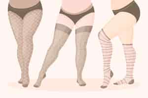 Free vector hand drawn pantyhose tights pack