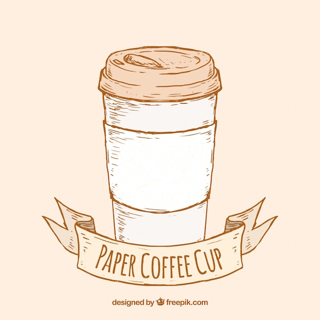 Free vector hand drawn paper coffee cup