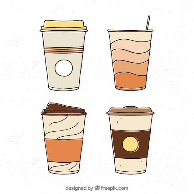 Hand drawn paper coffee cup