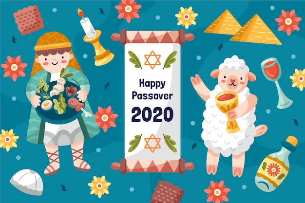 Hand drawn passover concept