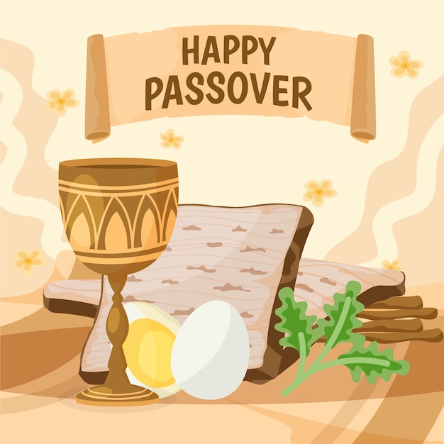 Free vector hand drawn passover meal