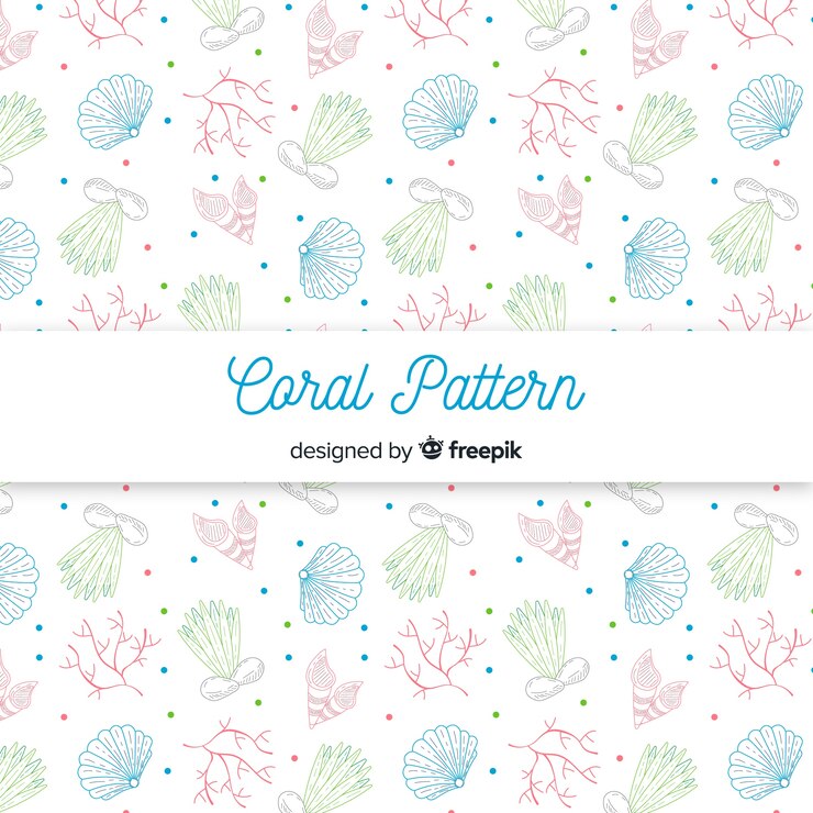 Free Vector hand drawn pastel color coral pattern