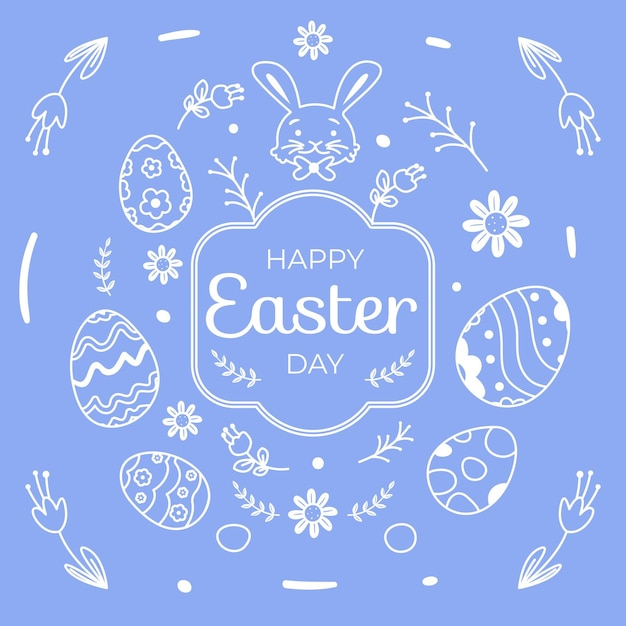 Free vector hand drawn pastel monochrome easter illustration