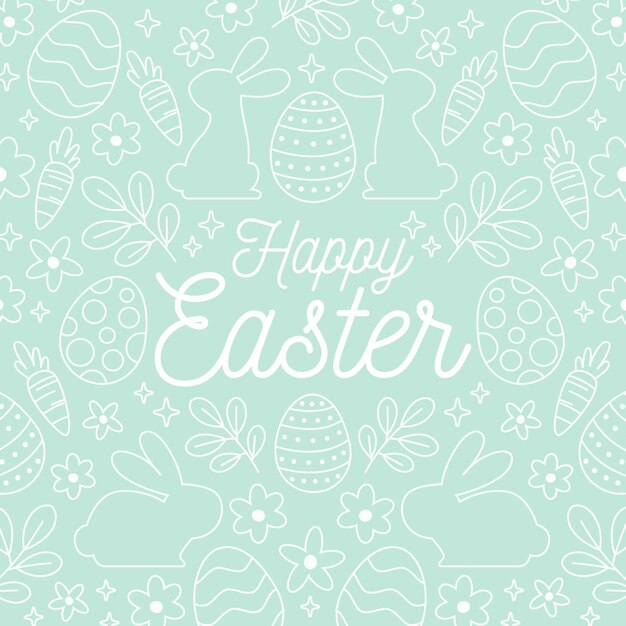 Free Vector hand drawn pastel monochrome easter illustration