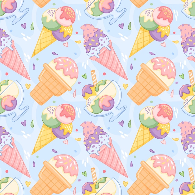 Free vector hand drawn pastel summer pattern design